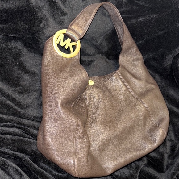 Michael Kors Chocolate Brown Hobo Bag with Gold Detail - Picture 17 of 17